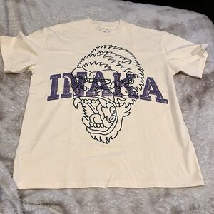 INAKA Power Large Cream Ivory Purple Gym Fitness Streetwear Gorilla Tee See Pics